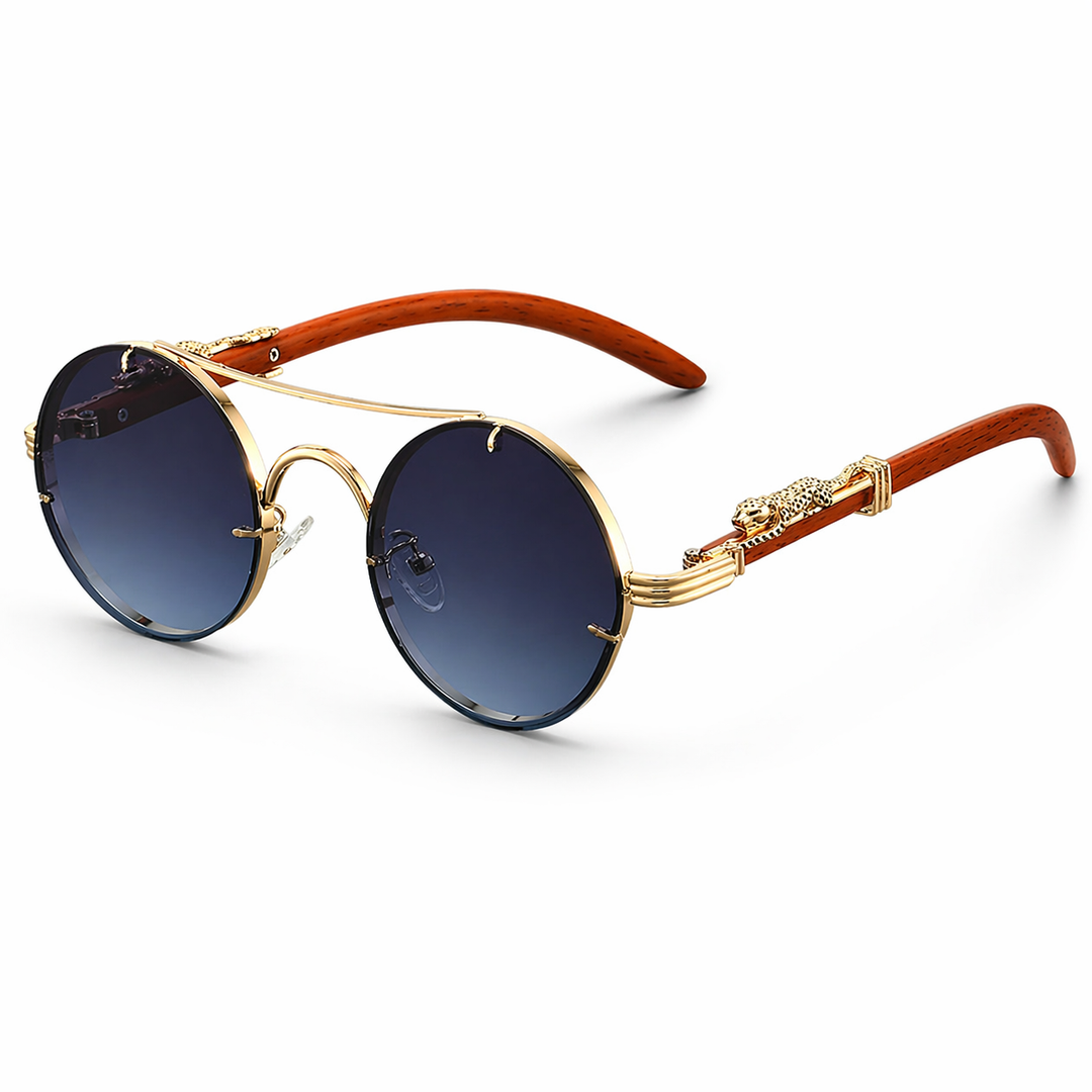 Męskie Okulary Przeciwsłoneczne Okrągła Ramka Metal Retro Design