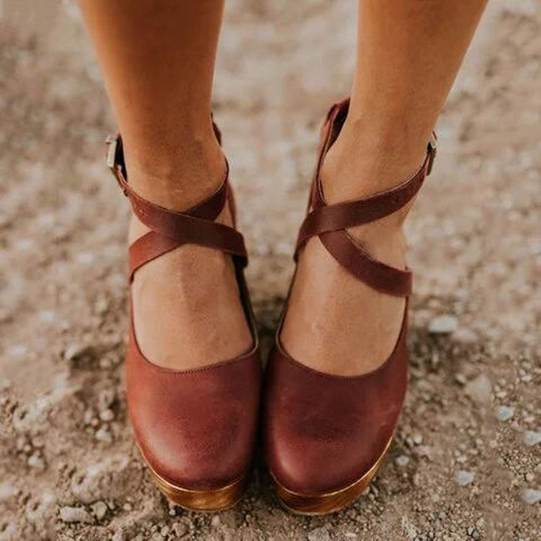 Damskie Buty Mary Jane na Platformie – Zapięcie na Blokowym Obcasie do Smart Casual