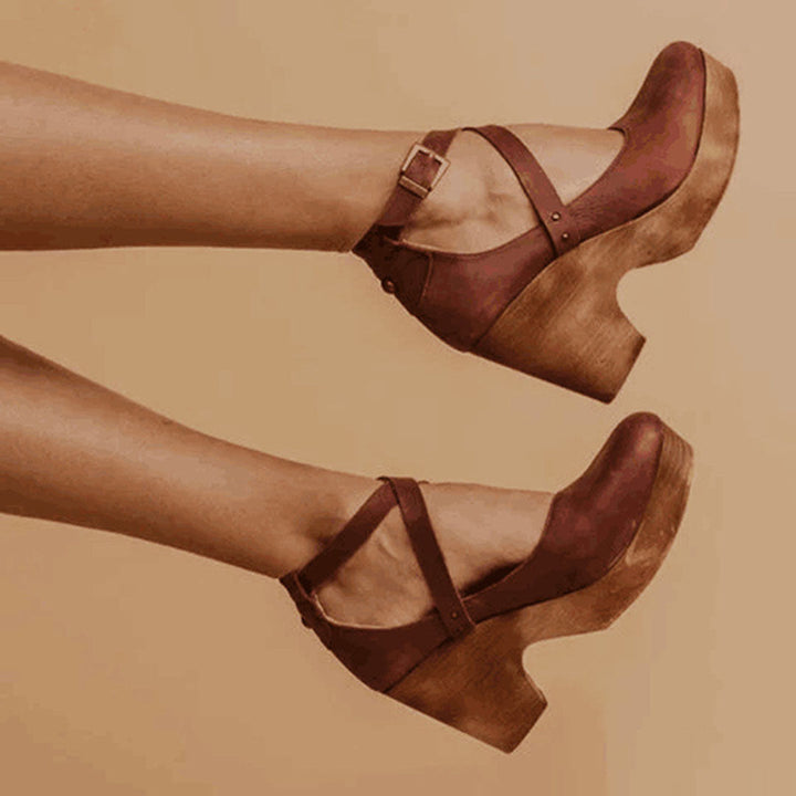 Damskie Buty Mary Jane na Platformie – Zapięcie na Blokowym Obcasie do Smart Casual