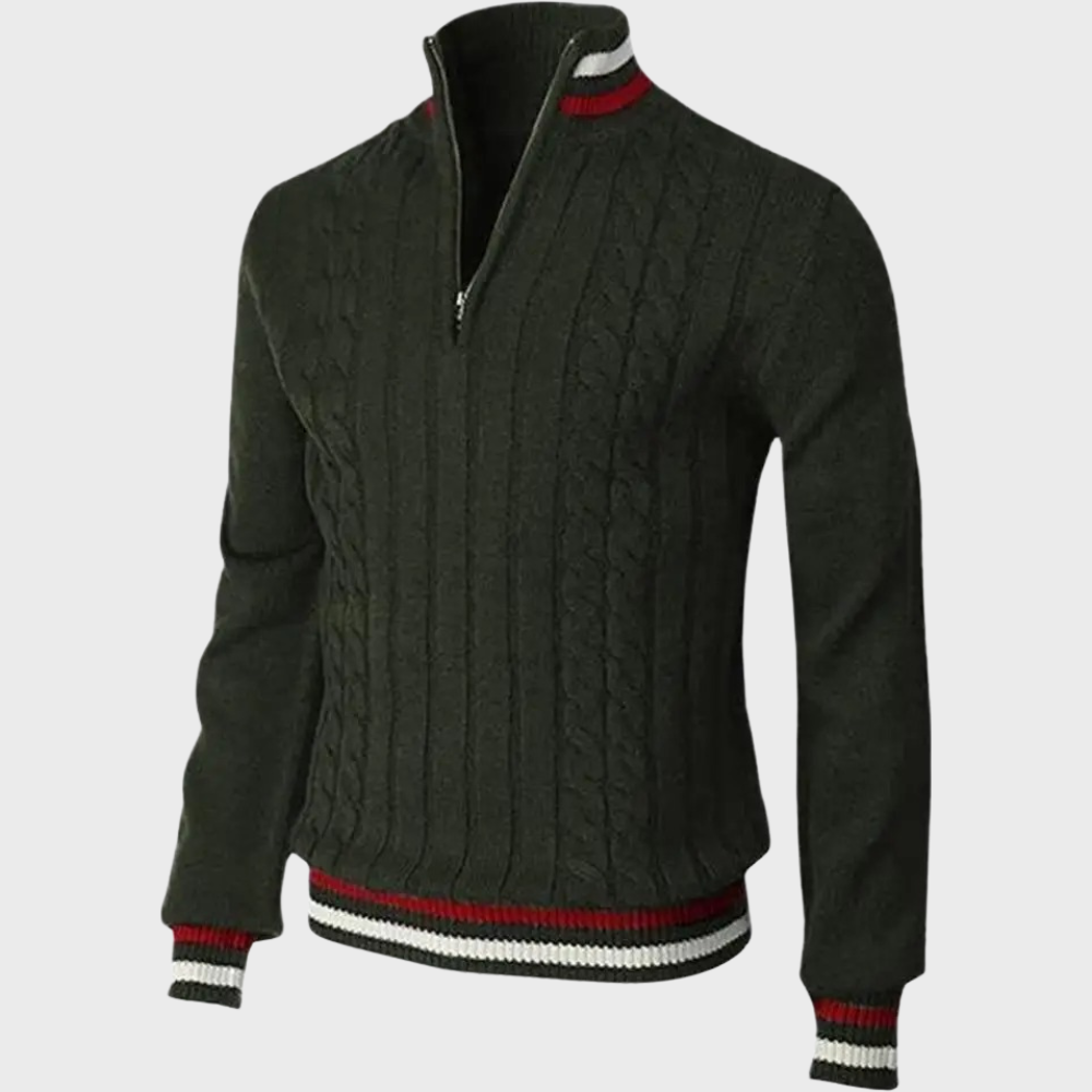 Męski Sweter z Połową Zamka – Stylowy, Wygodny, Oddychający, Smart Casual, Długi Rękaw