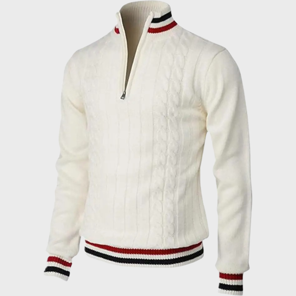 Męski Sweter z Połową Zamka – Stylowy, Wygodny, Oddychający, Smart Casual, Długi Rękaw