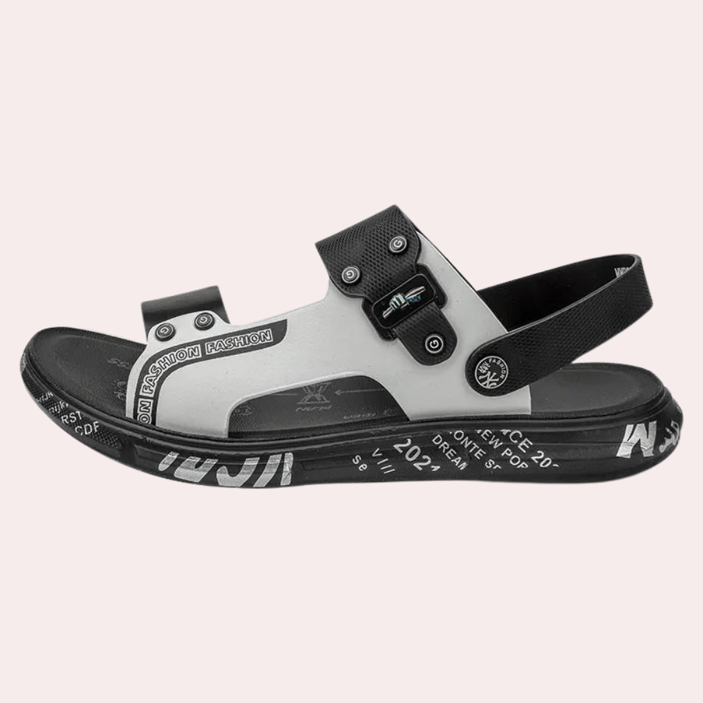 Męskie Sandały na Ramiączkach z Urban Buckle Detalem, Wyściełane Letnie Obuwie