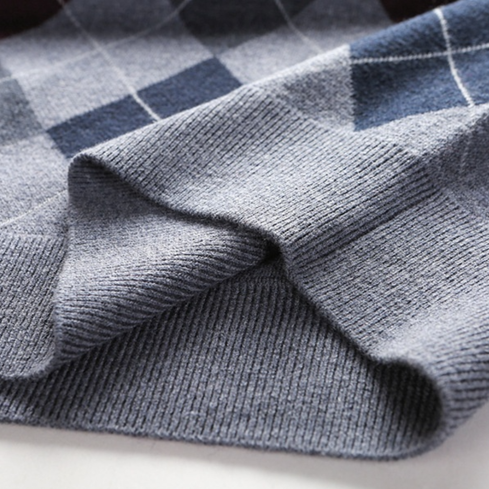 Męski sweter bez rękawów z nadrukiem, V-neck, dopasowany