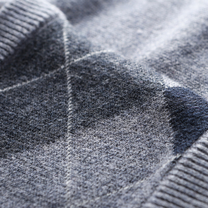 Męski sweter bez rękawów z nadrukiem, V-neck, dopasowany