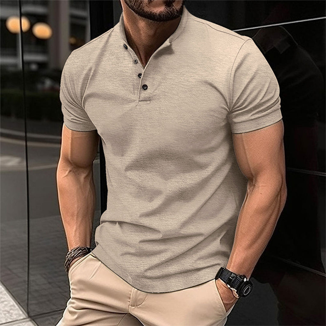 Męska koszulka polo slim fit z guzikiem, dopasowana, casualowa
