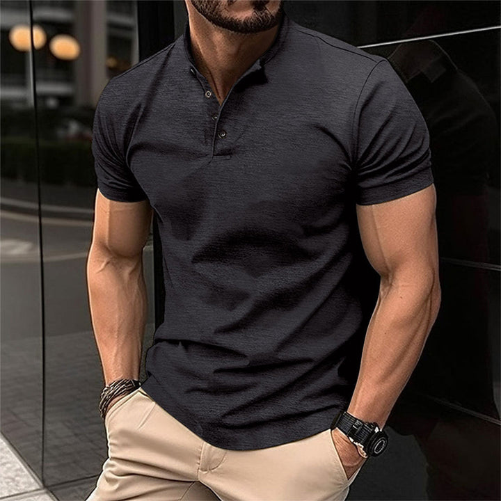 Męska koszulka polo slim fit z guzikiem, dopasowana, casualowa
