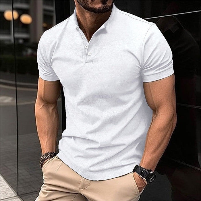 Męska koszulka polo slim fit z guzikiem, dopasowana, casualowa