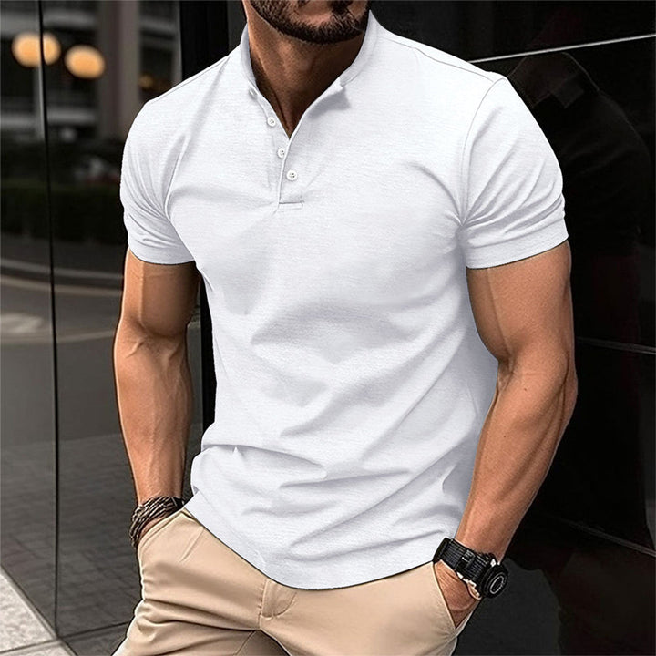Męska koszulka polo slim fit z guzikiem, dopasowana, casualowa