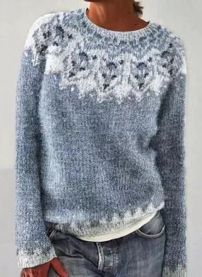 Damski sweter vintage na zimę, ciepły, wygodny i elegancki