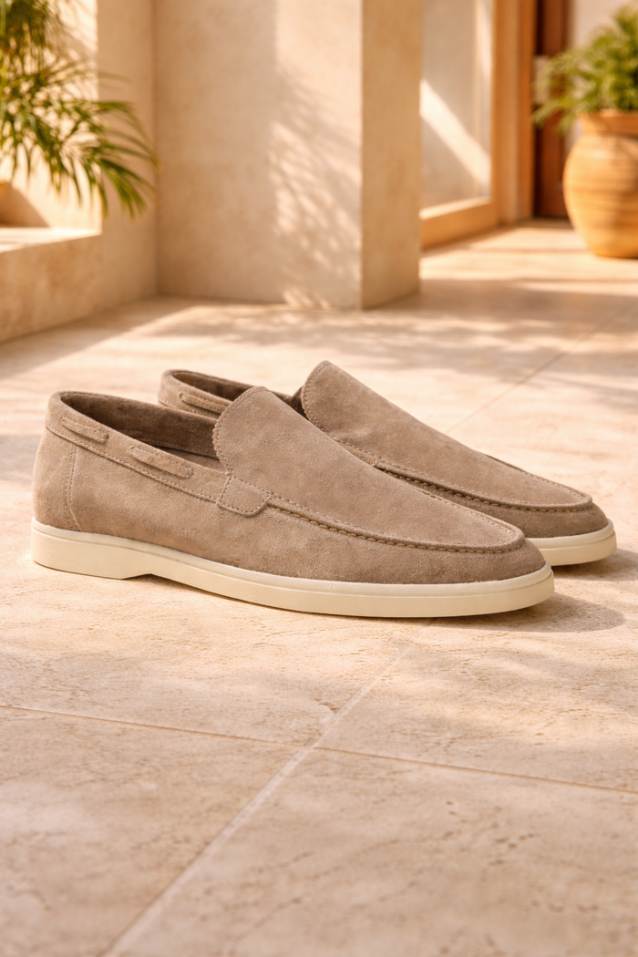 Męskie zamszowe mokasyny Slip On w minimalistycznym, smart casualowym stylu