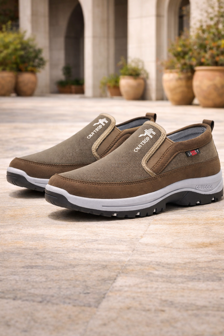 Męskie Buty Ortopedyczne Slip On do Chodzenia z Wyściółką na Zewnątrz