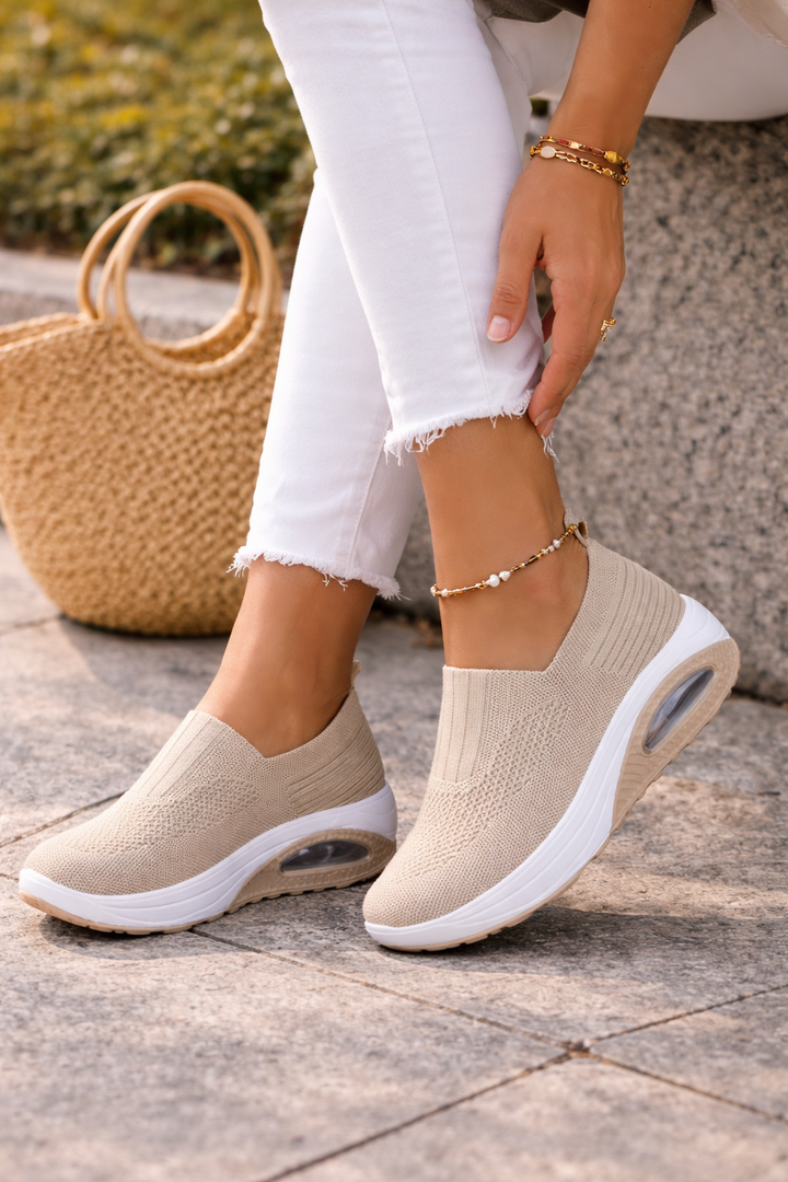 Damskie dzianinowe buty na platformie do chodzenia