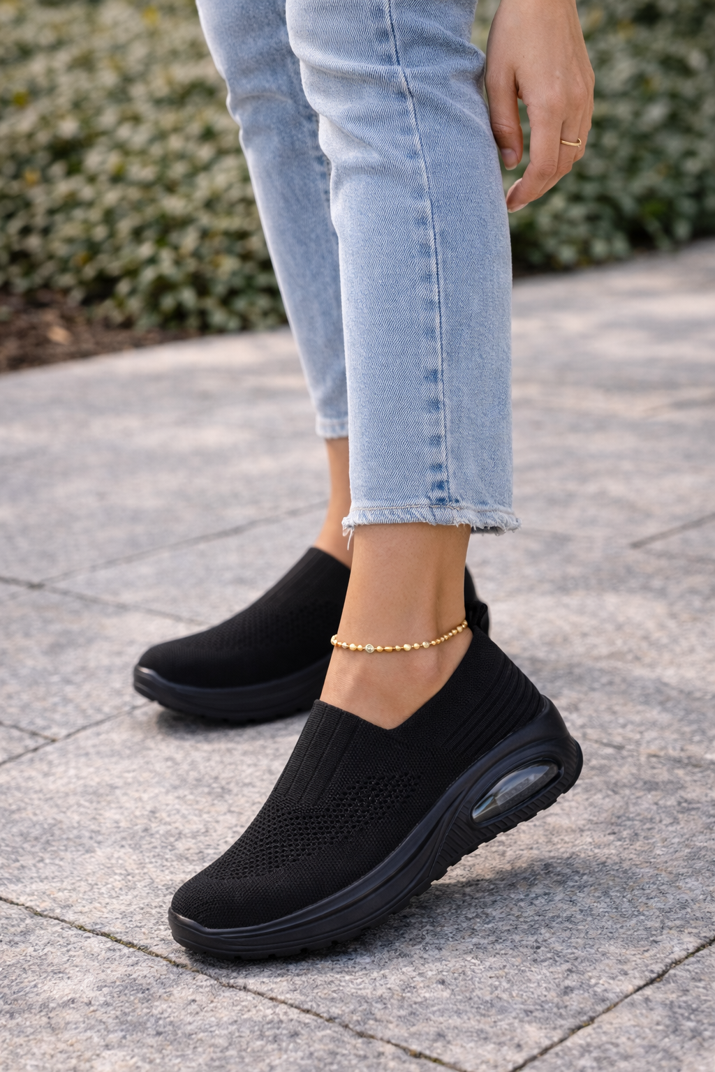 Damskie dzianinowe buty na platformie do chodzenia