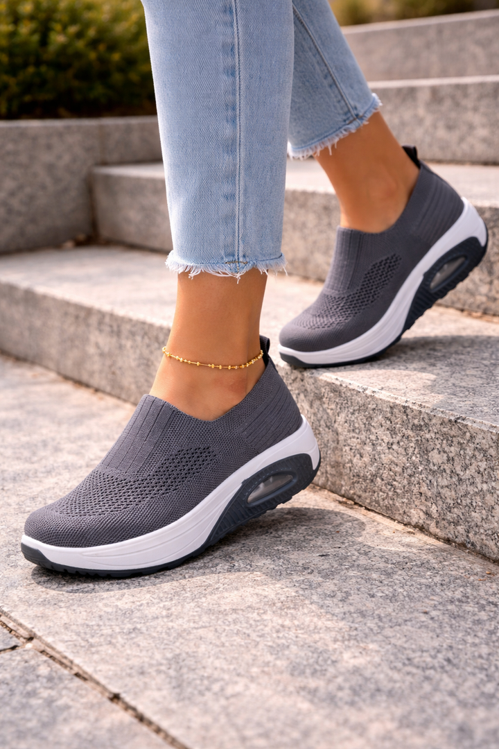 Damskie dzianinowe buty na platformie do chodzenia