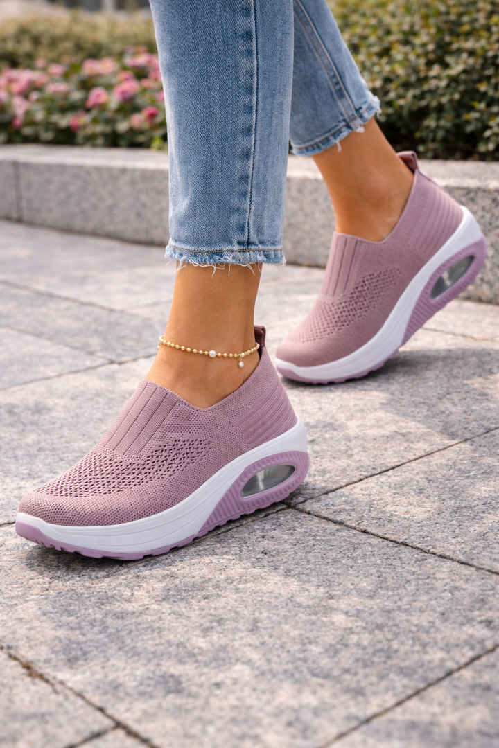 Damskie dzianinowe buty na platformie do chodzenia
