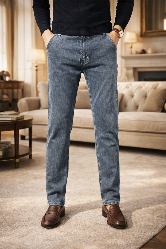 Męskie dżinsy w tapered leg, codzienne, smart casual
