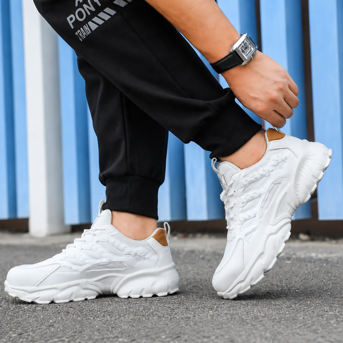 Męskie sneakersy na chunky platformie z siateczki warstwowej