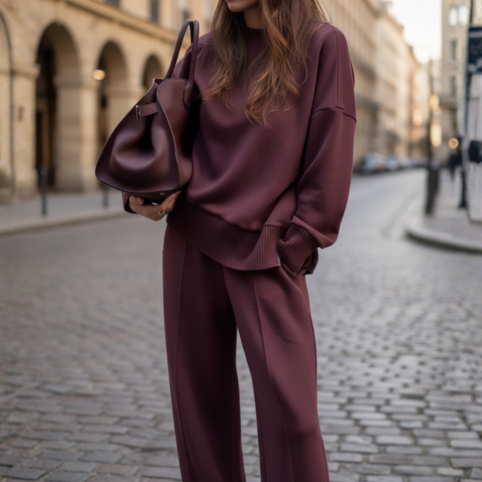 Damski Luźny Zestaw Dwuczęściowy – Smart Casual na Podróże i Codzienne Użytkowanie