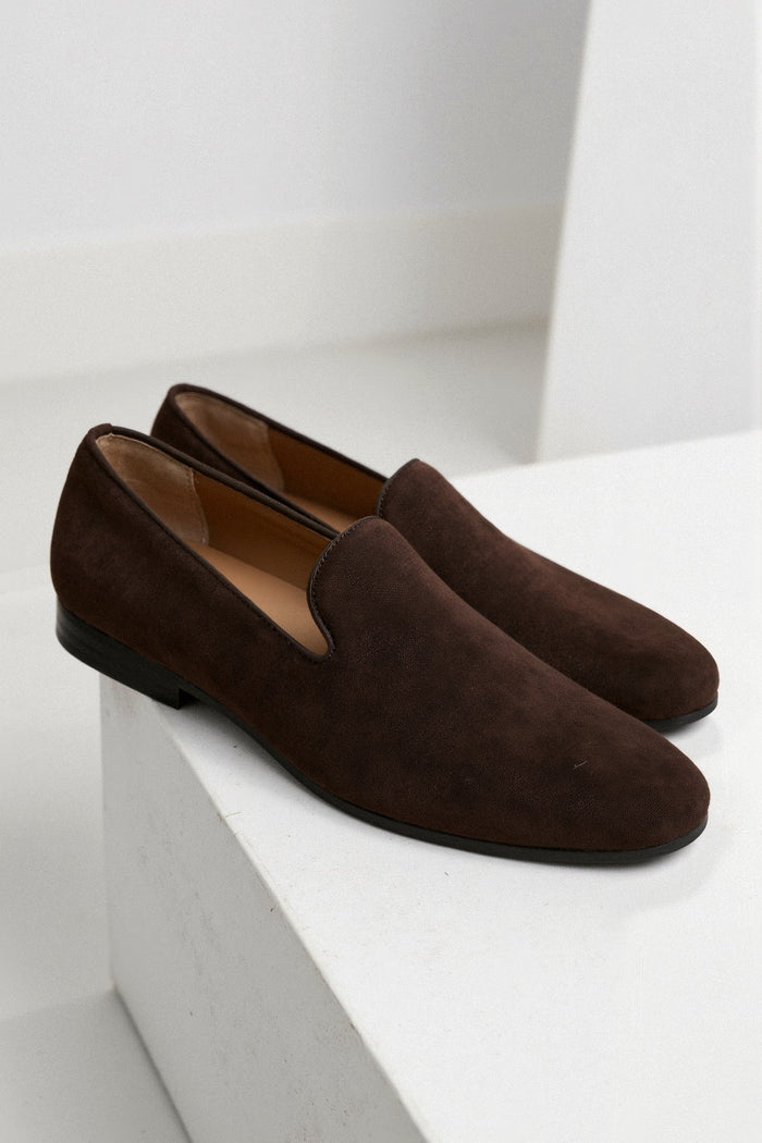 Męskie Mokasyny Slip-On z Zamszowym Wykończeniem