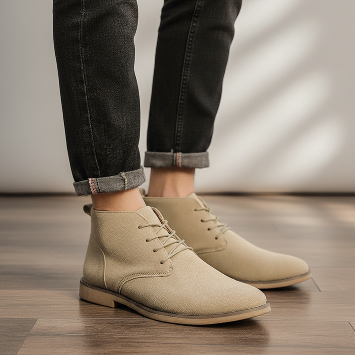 Męskie botki Chukka z PU Nubuk – Eleganckie obuwie na co dzień