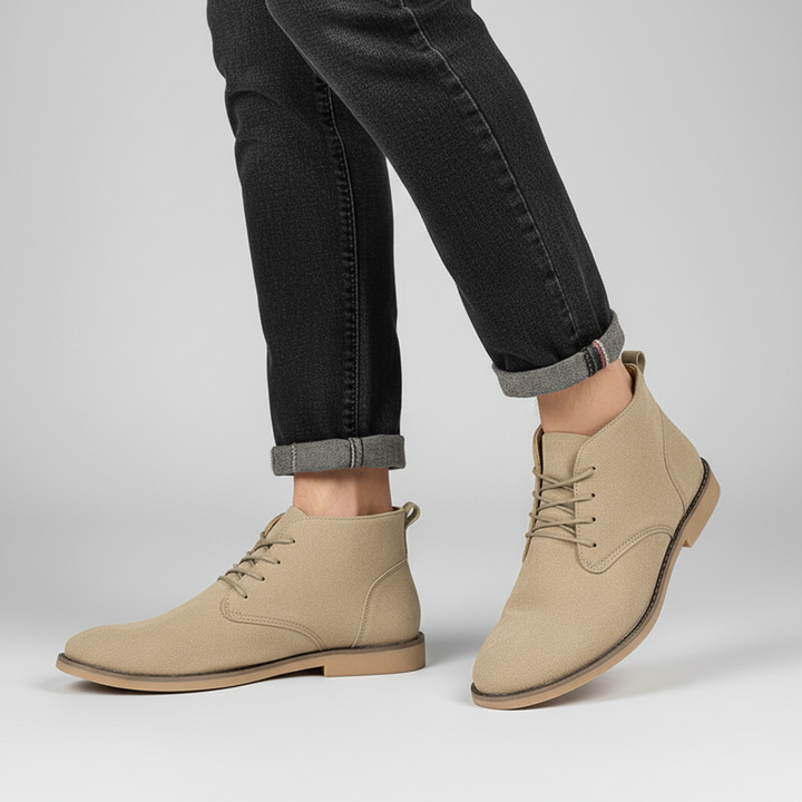 Męskie botki Chukka z PU Nubuk – Eleganckie obuwie na co dzień