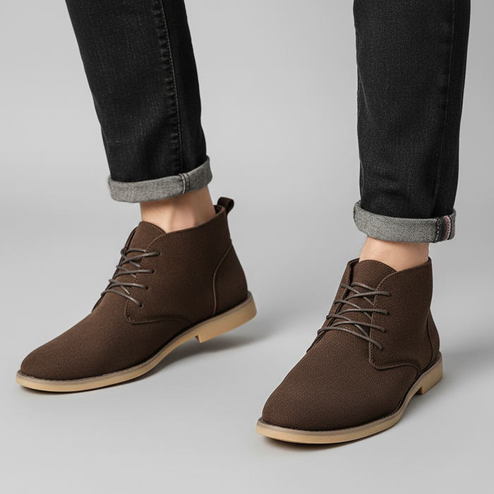 Męskie botki Chukka z PU Nubuk – Eleganckie obuwie na co dzień