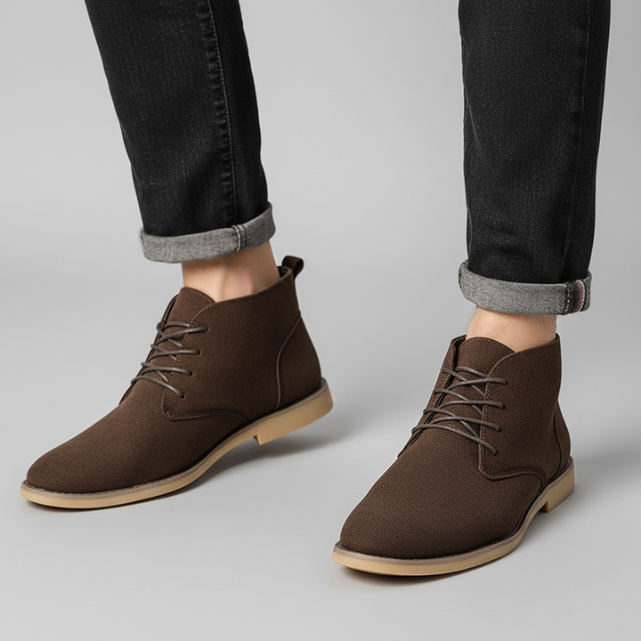 Męskie botki Chukka z PU Nubuk – Eleganckie obuwie na co dzień