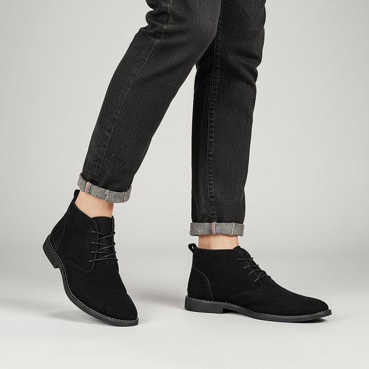 Męskie botki Chukka z PU Nubuk – Eleganckie obuwie na co dzień