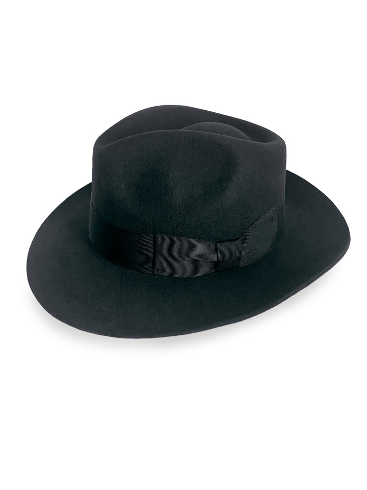 Damski Kapelusz Fedora z Filcu z Ozdobną Wstążką