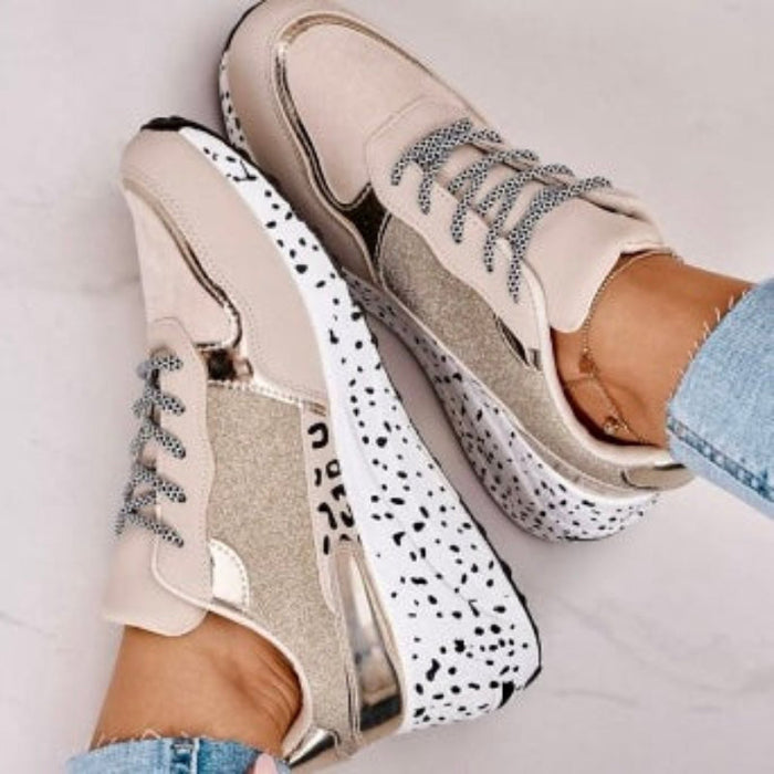 Damskie Sneakersy z Nadrukiem i Ergonomiczną Podeszwą