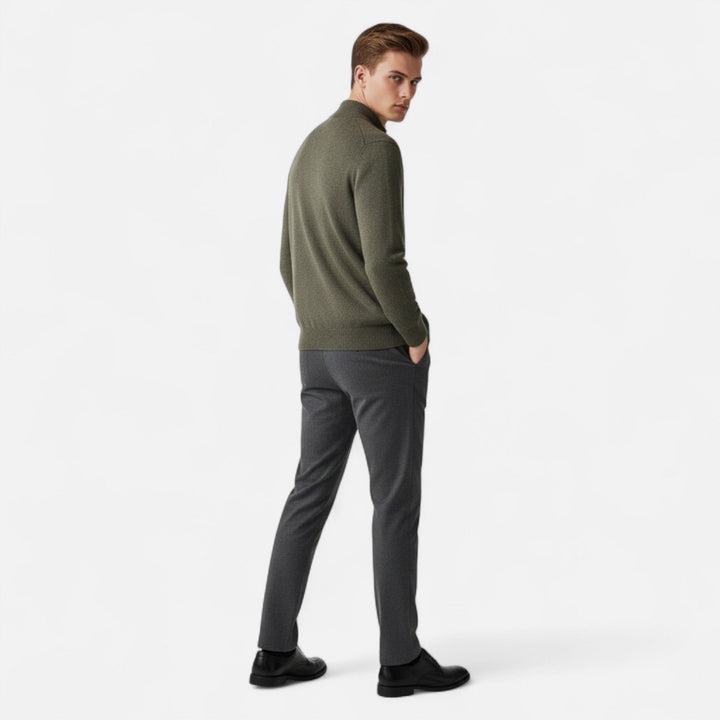 Valmonti | Męski kardigan – Elegancja z zamkiem z wełny merino