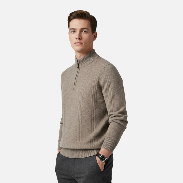 Valmonti | Męski Sweter – Elegancja z Ribbed Half-Zip