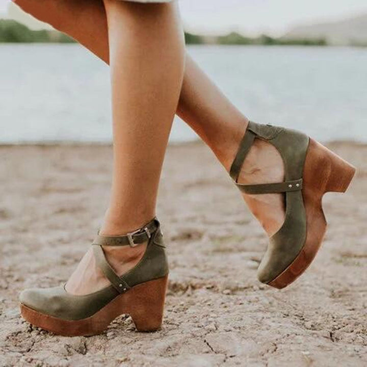 Damskie Buty Mary Jane na Platformie – Zapięcie na Blokowym Obcasie do Smart Casual