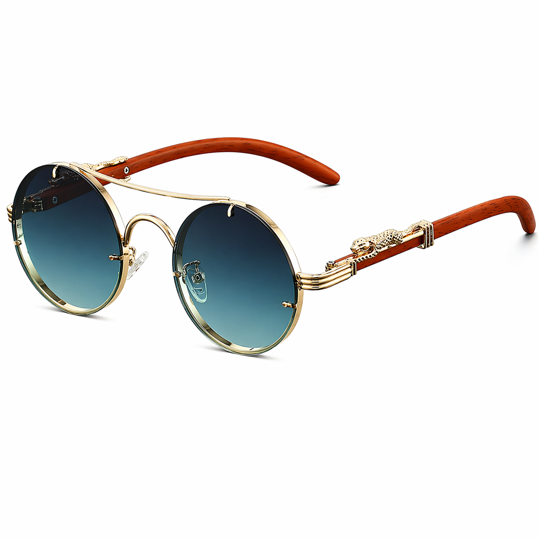 Męskie Okulary Przeciwsłoneczne Okrągła Ramka Metal Retro Design