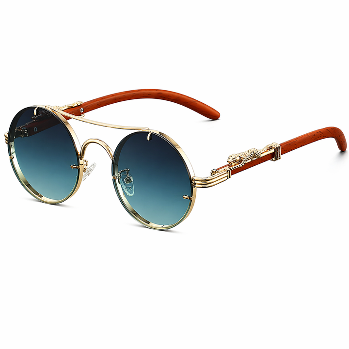 Męskie Okulary Przeciwsłoneczne Okrągła Ramka Metal Retro Design