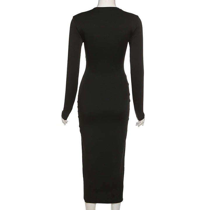 Sukienka Maxi Bodycon dla kobiet z Krzyżowym Dekoltem – Elegancka Odzież na Wieczór i Okazje