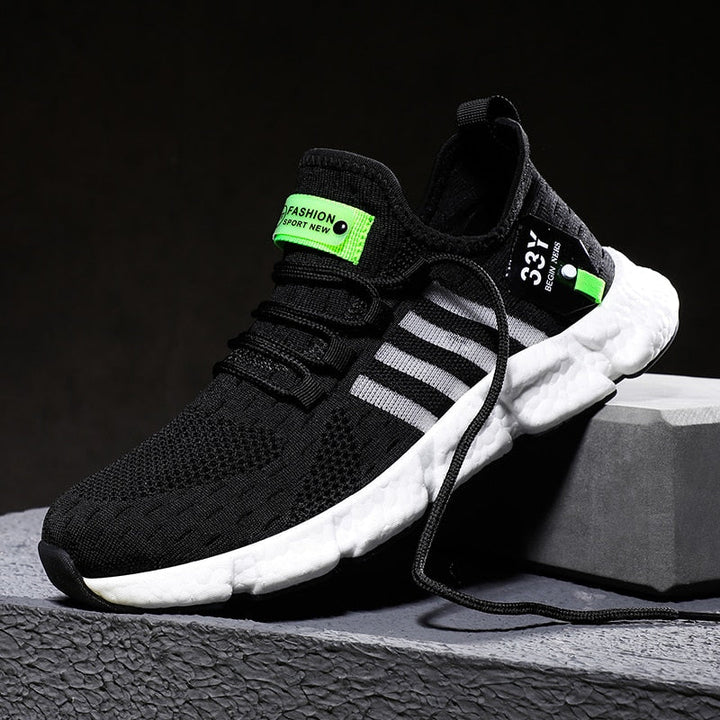 Męskie Oddychające Sneakersy z Siatki – Lekkie Buty Sznurowane do Chodzenia i Codziennego Użytku