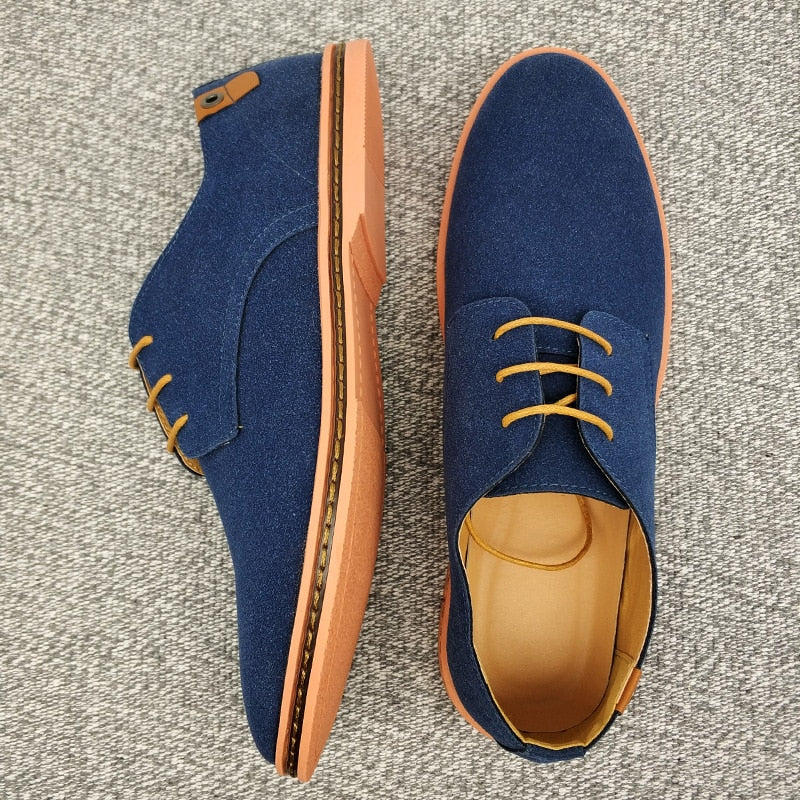 Męskie buty Derby w zamszowym stylu – eleganckie sznurowane obuwie do biura i na weekend