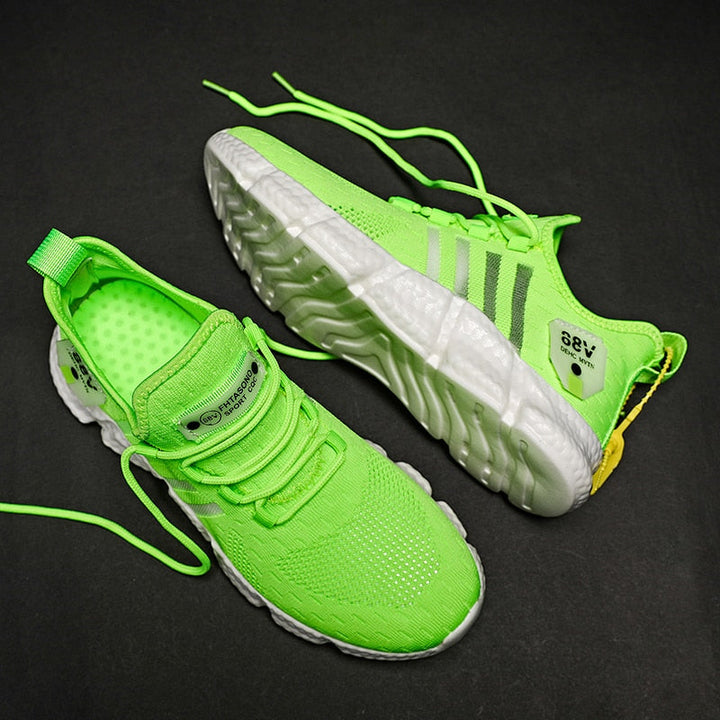 Męskie Oddychające Sneakersy z Siatki – Lekkie Buty Sznurowane do Chodzenia i Codziennego Użytku