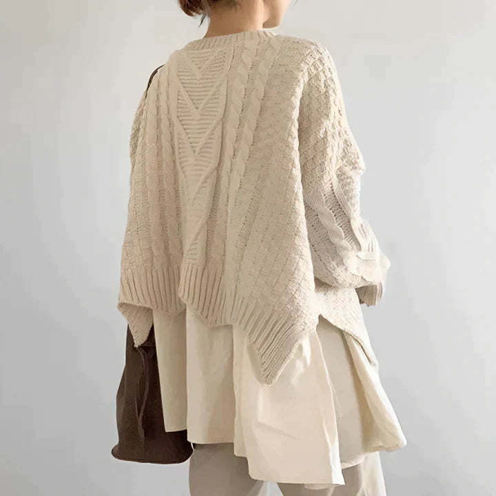 Damski sweter z okrągłym dekoltem na jesień i zimę, wygodny i elegancki