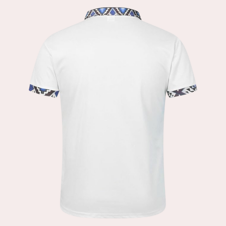 Męska Koszulka Polo z Haftem, Detal Wzoru, Slim Fit, Casual