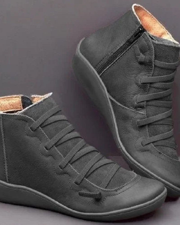Damskie Premium Skórzane Botki – Eleganckie, Wspierające, Trwałe, Wygodne, Stylowe Obuwie Codzienne