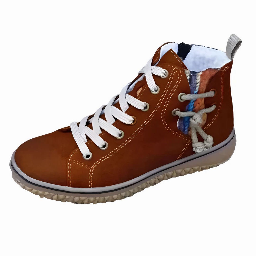 Damskie sneakersy z kontrastowym szwem na wysokim obcasie