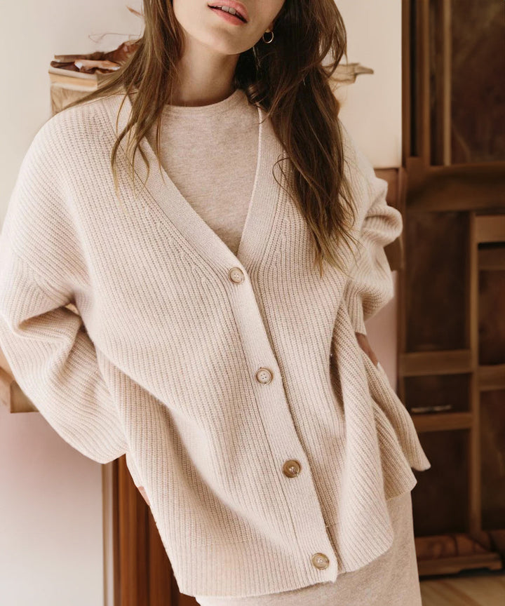 Damski Oversized Sweter Kardigan – Miękka Warstwa Z Guzikami na Przodzie na Biuro i Relaksujące Dni