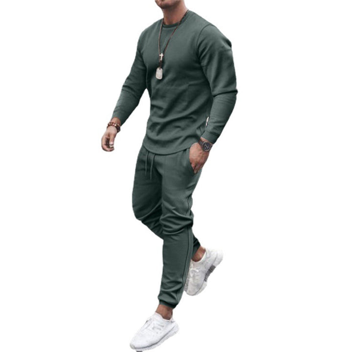 Męski jesienny dres slim fit, wygodny zestaw sportowy, casualowy strój do joggingu