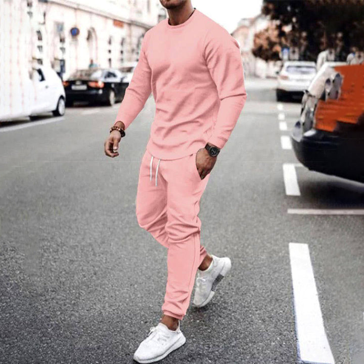 Męski jesienny dres slim fit, wygodny zestaw sportowy, casualowy strój do joggingu