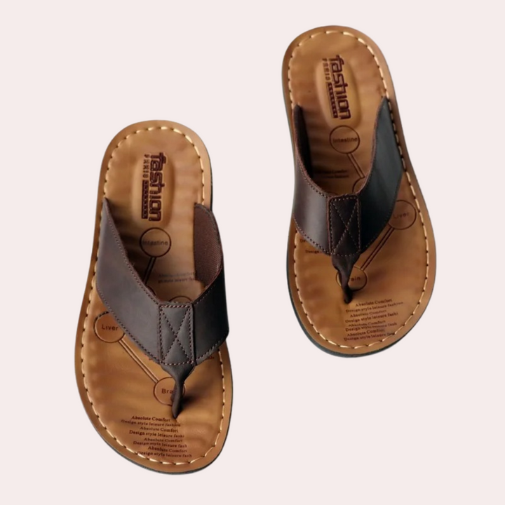 Męskie skórzane sandały typu flip-flop na lato