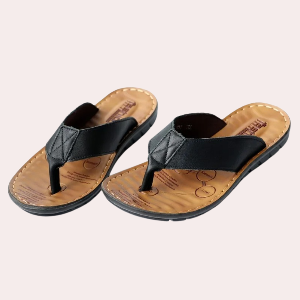 Męskie skórzane sandały typu flip-flop na lato