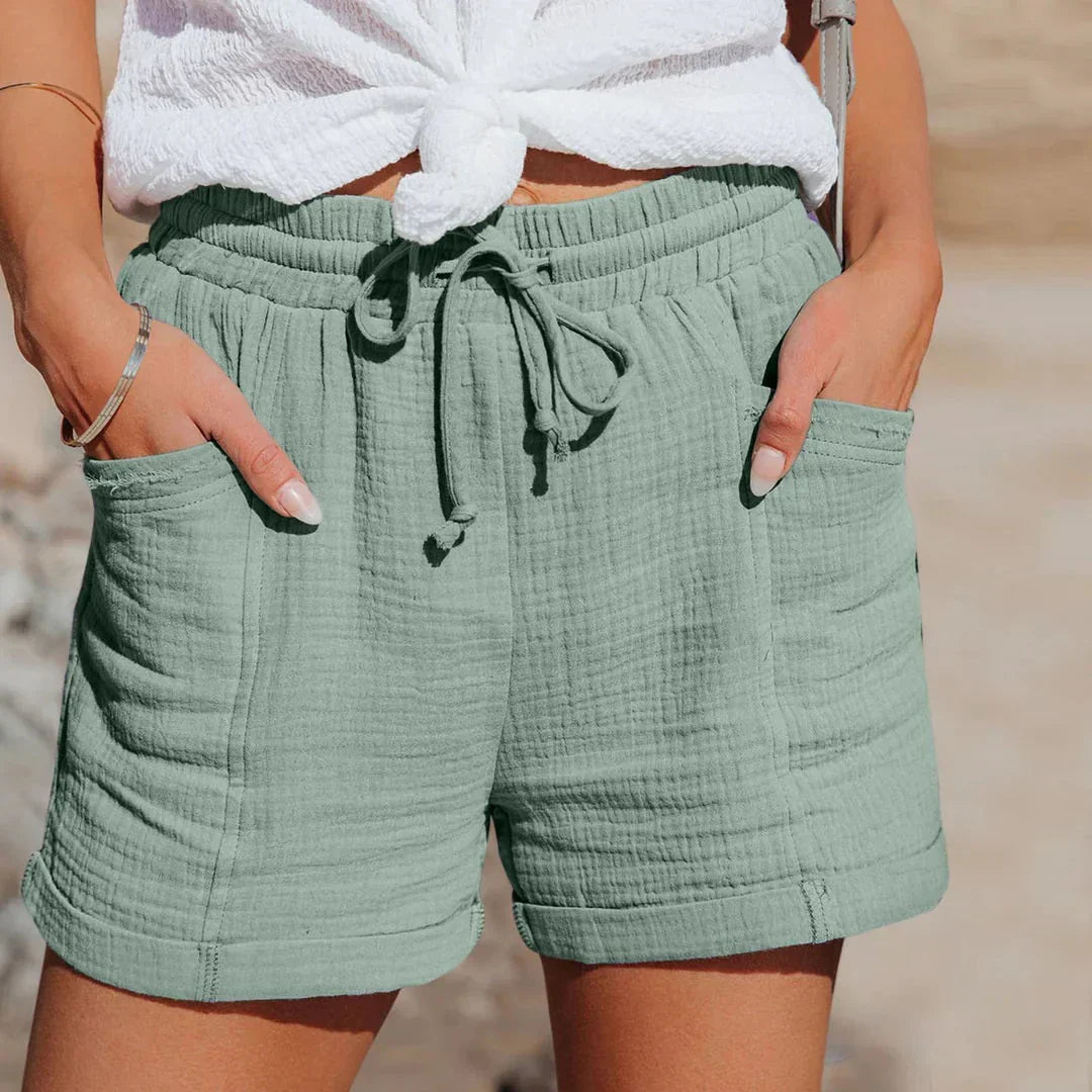 Kobiece lekkie letnie szorty z elastycznym pasem, luźny krój