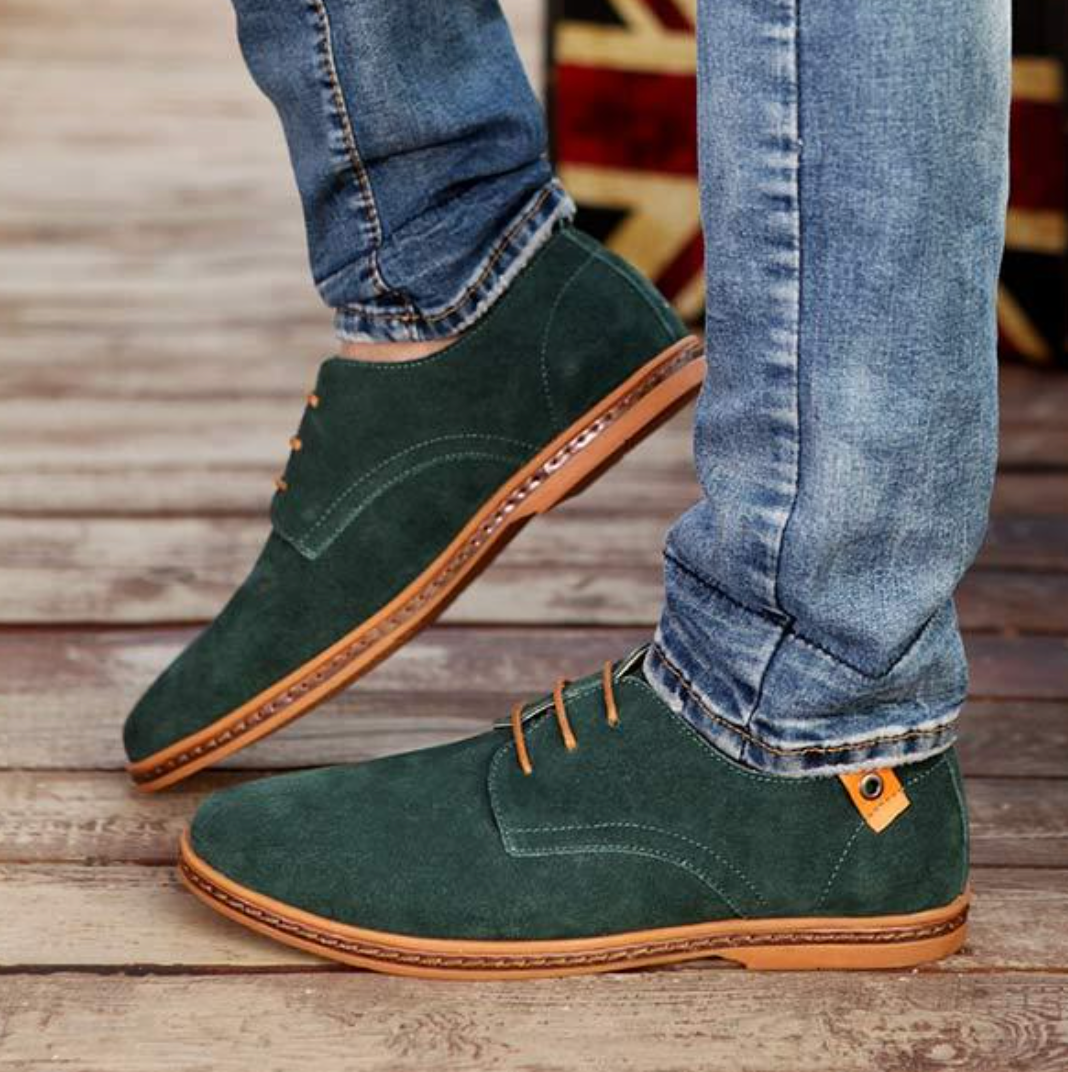 Męskie buty Derby z zamszowym wykończeniem i sznurowaną podeszwą